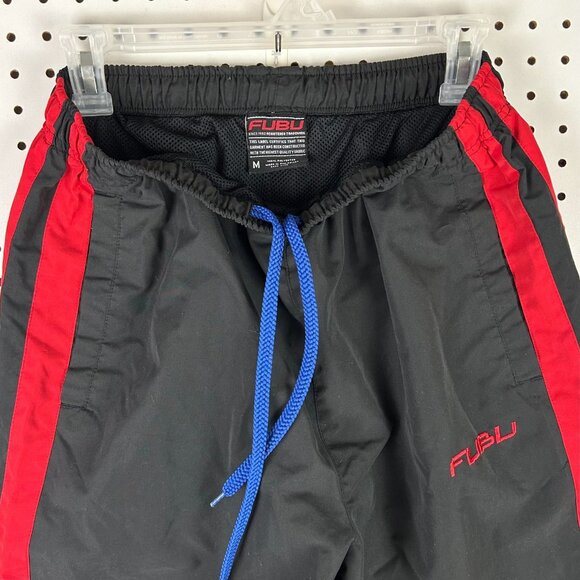 FUBU 90s Track Pants Medium Blue Red Black Hip Hop Baggy Pockets Workout Set - Picture 5 of 6
